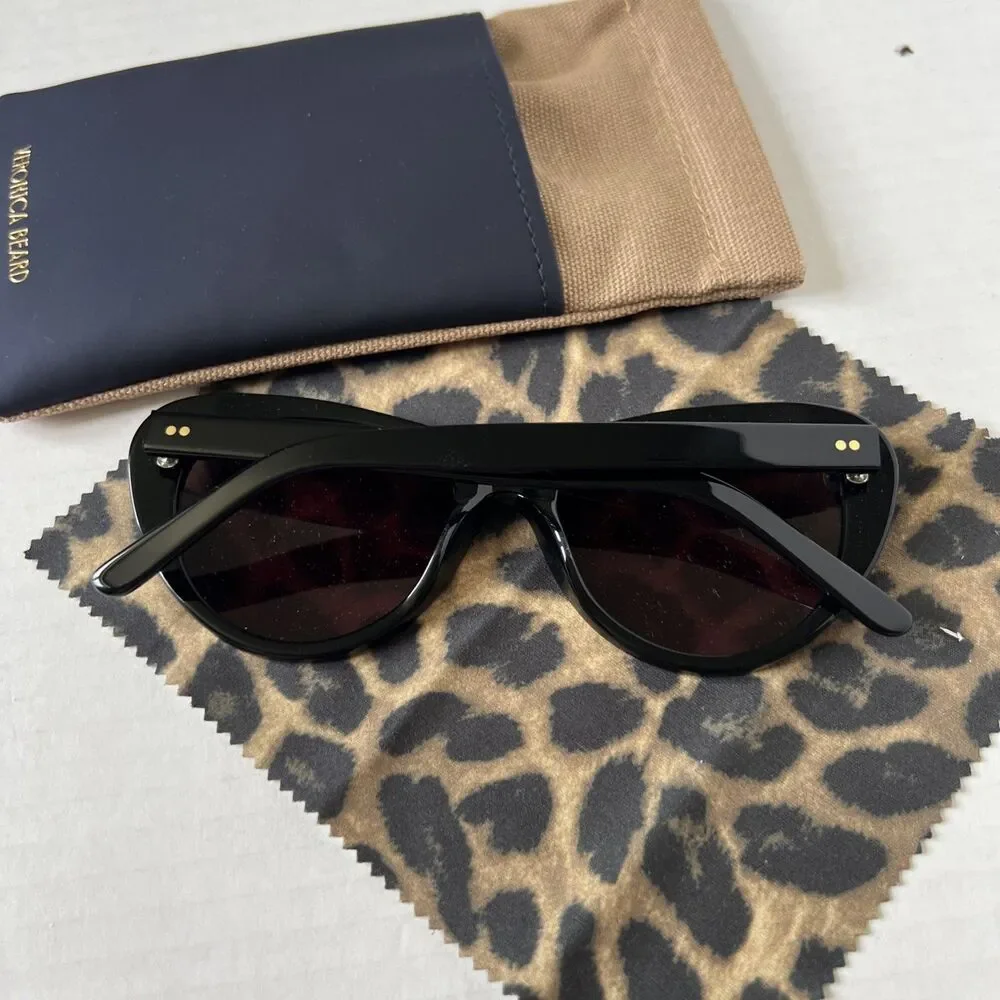 Veronica Beard Edie Cat-Eye Sunglasses Sunglasses Black NWB